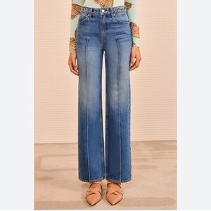 Ulla Johnson Blue Flare Wide Leg Jeans